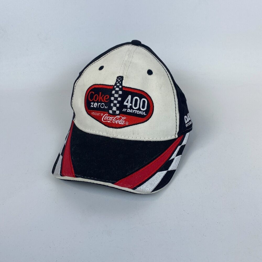 NASCAR Coke Zero 400 at Daytona Racing 2008 ISC Baseball Cap‎ Mens White Black